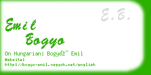 emil bogyo business card